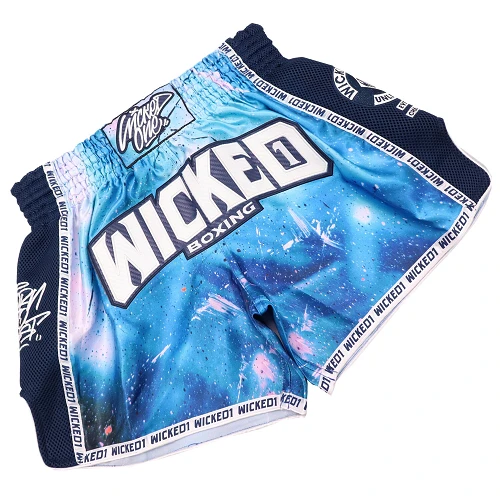 Wicked One Blue Print Muay Thai Shorts 4 Wicked One Blue Print Muay Thai Shorts - Image 2