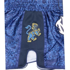 Wicked One Lion Muay Thai Shorts Blue -Thefightfactory Shop WickedOneLionThaiMuayThaiShorts3