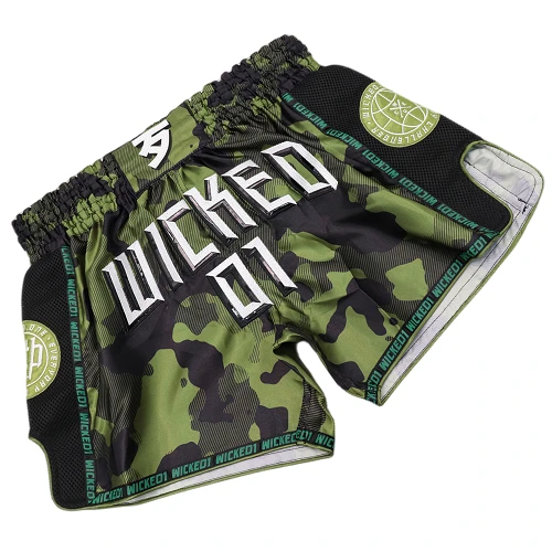 Wicked One Overcome Muay Thai Shorts Green Camo 4 Wicked One Overcome Muay Thai Shorts Green Camo - Image 2
