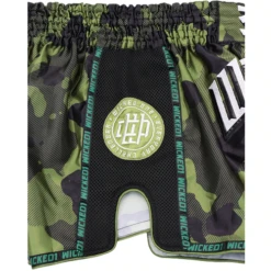 Wicked One Overcome Muay Thai Shorts Green Camo 11 Wicked One Overcome Muay Thai Shorts Green Camo -Thefightfactory Shop WickedOneOvercomeMuayThaiShortsGreenCamo3