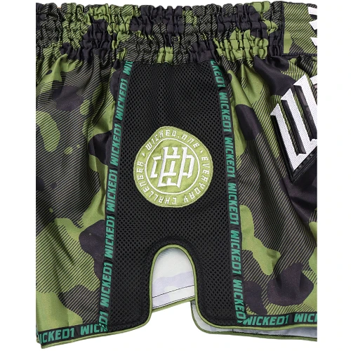 Wicked One Overcome Muay Thai Shorts Green Camo 6 Wicked One Overcome Muay Thai Shorts Green Camo - Image 4