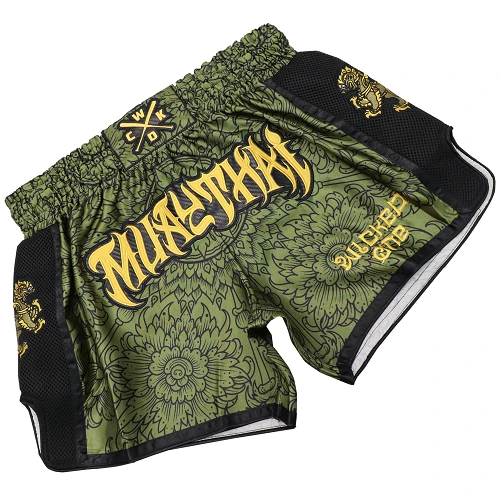 Wicked One Lion Muay Thai Shorts Khaki 4 Wicked One Lion Muay Thai Shorts Khaki - Image 2