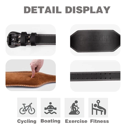 Worth While Leather Gym Weightlifting Belt 15cm 5 Worth While Leather Gym Weightlifting Belt 15cm - Image 3