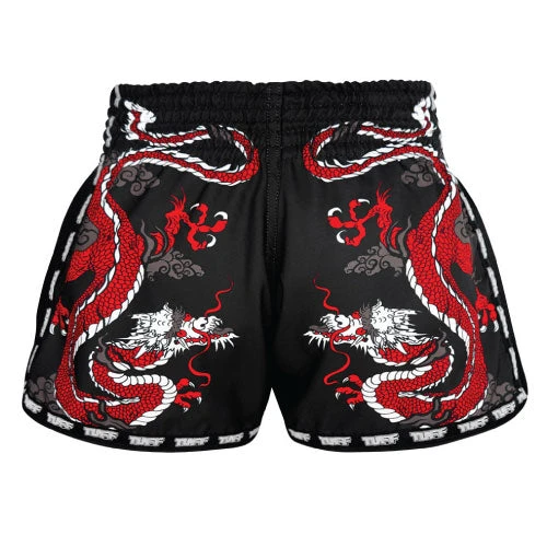 TUFF Chinese Dragon Retro Muay Thai Shorts Black 5 TUFF Chinese Dragon Retro Muay Thai Shorts Black - Image 3