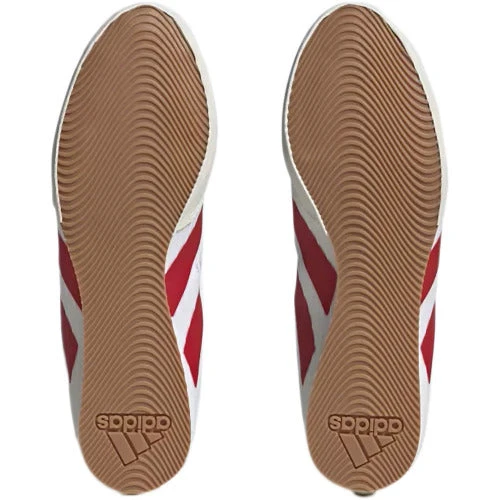 Adidas Box Hog 4 Boxing Shoes Boots - White Red 4 Adidas Box Hog 4 Boxing Shoes Boots - White Red - Image 2