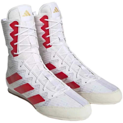 Adidas Box Hog 4 Boxing Shoes Boots - White Red 5 Adidas Box Hog 4 Boxing Shoes Boots - White Red - Image 3