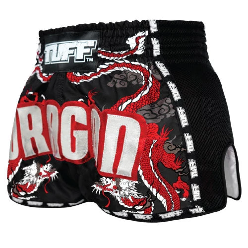 TUFF Chinese Dragon Retro Muay Thai Shorts Black 4 TUFF Chinese Dragon Retro Muay Thai Shorts Black - Image 2