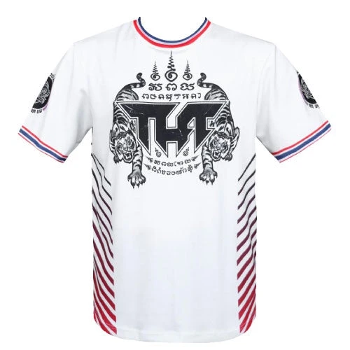 TUFF Double Tiger Muay Thai T-Shirt - White 3 TUFF Double Tiger Muay Thai T-Shirt - White