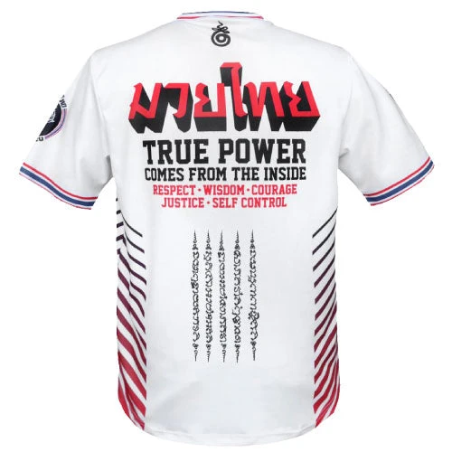 TUFF Double Tiger Muay Thai T-Shirt - White 4 TUFF Double Tiger Muay Thai T-Shirt - White - Image 2