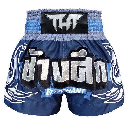 TUFF Muay Thai Boxing Shorts Blue War Elephant 3 TUFF Muay Thai Boxing Shorts Blue War Elephant